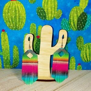 Serape fringe earrings